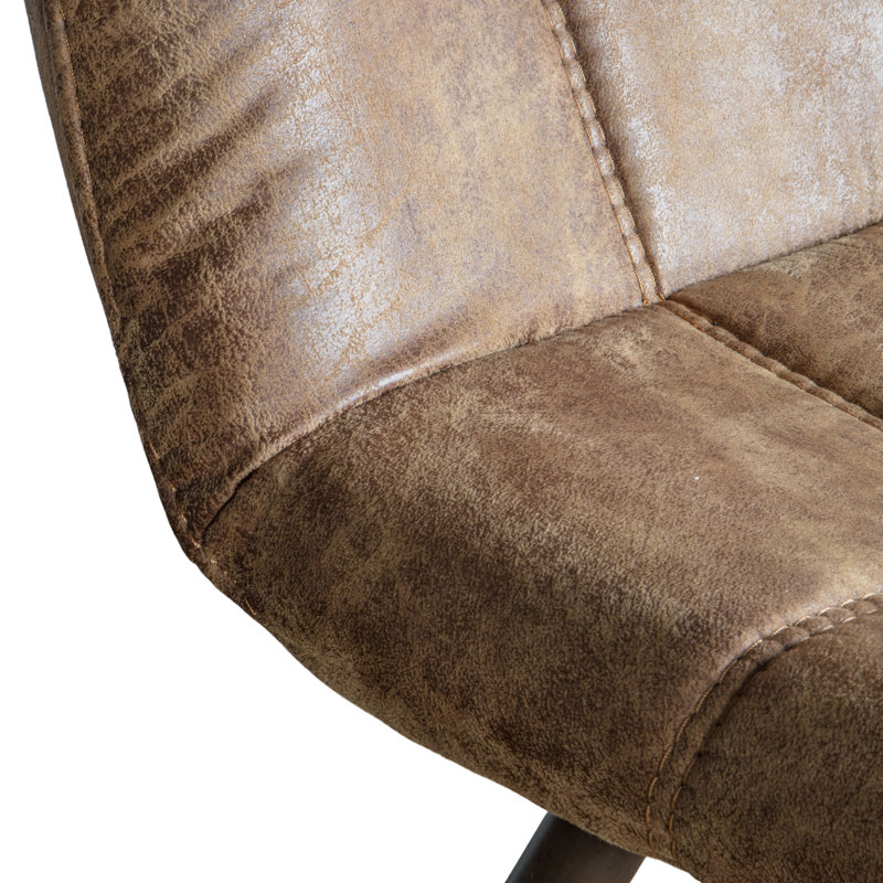 Casteau 48cm H Upholstered Metal Cantilever Chair, Brown, Brown