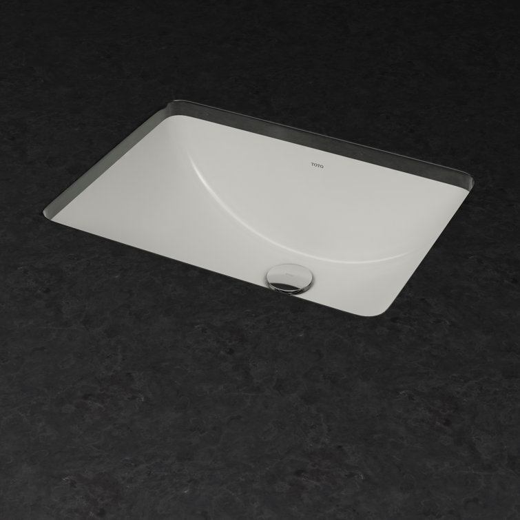 Vitreous China Rectangular Undermount Bathroom Sink with Overflow