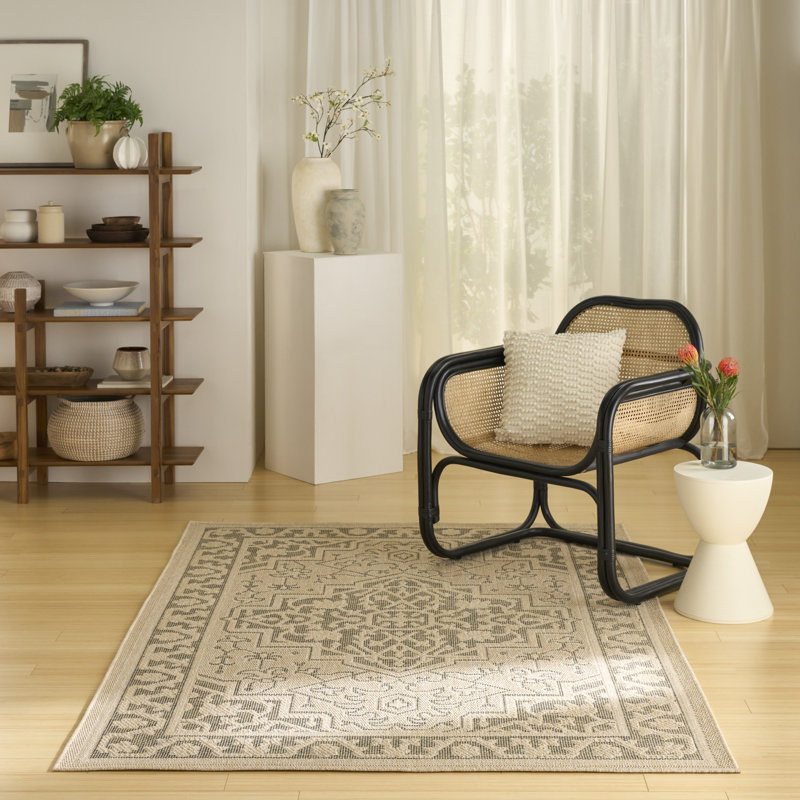 Tapis d'extérieur taupe Gerritt, Rectangle 6 pi x 9 pi