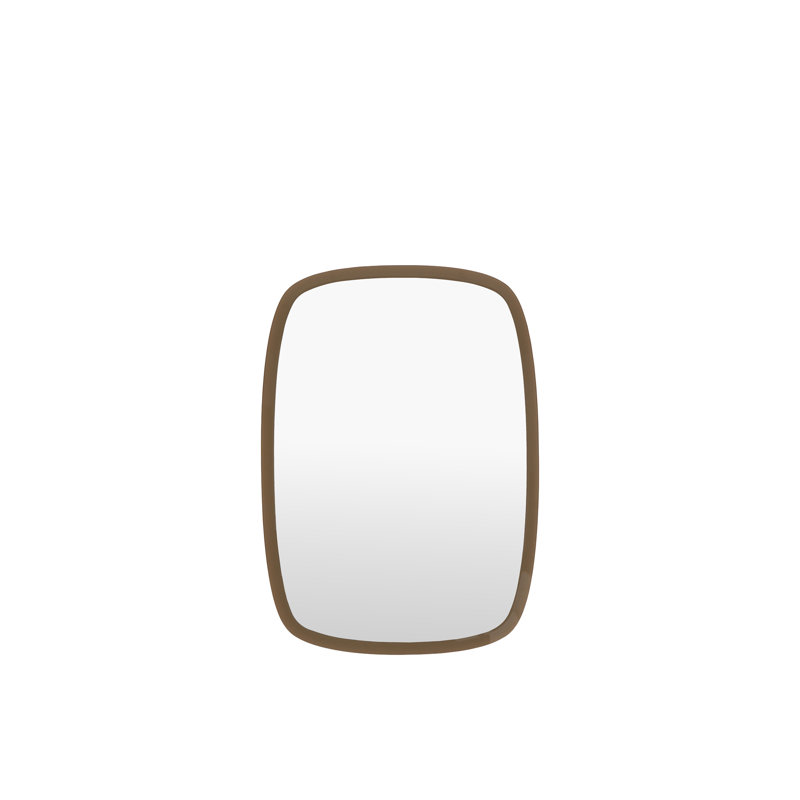 Plastic Rectangle Wall Mirror, Brown