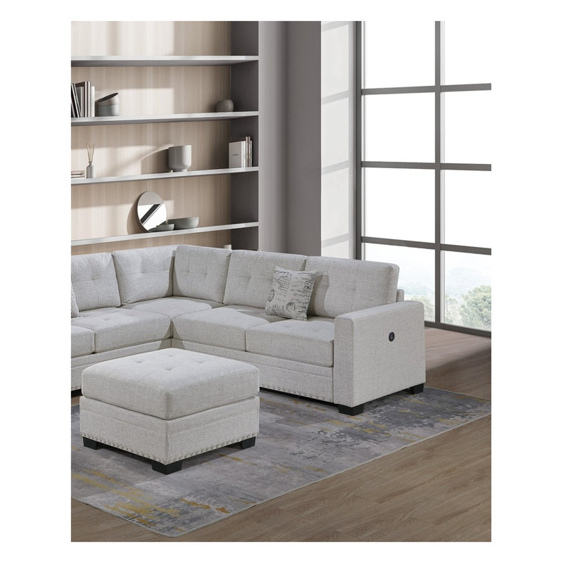 Ensemble de canapé-lit modulaire décontracté simple et capitonné 4 pièces