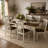 63"–78.7" Extendable Dining Table with Hidden Leaf, Solid Wood Turned Legs, Two-Tone Farmhouse Kitchen & Dining Room Table