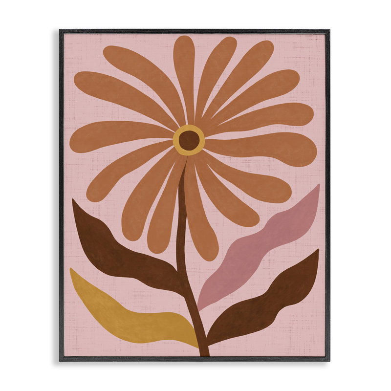  Boho Retro Flower Bloom Giclee Art by Nina Seven, Giclée encadrée noir minuit, H 20 po x l 16 po
