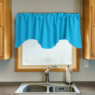Solid Colour Scalloped Window Valance