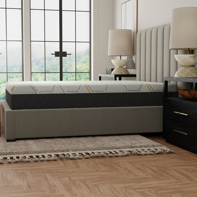 Matelas King en mousse à mémoire de forme rafraîchissante au gel de cuivre de 30 cm (12 po) avec tête fendue - Soutien des bords et base aérée - Gris respirant - 203 cm x 193 cm (80 po x 76 po)