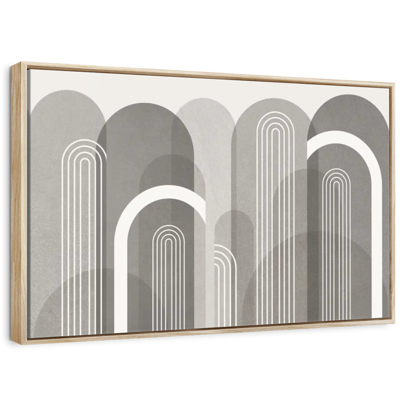 Pierre arches Mid-Century, 19 po x 13 po, Cadre flottant en bois naturel