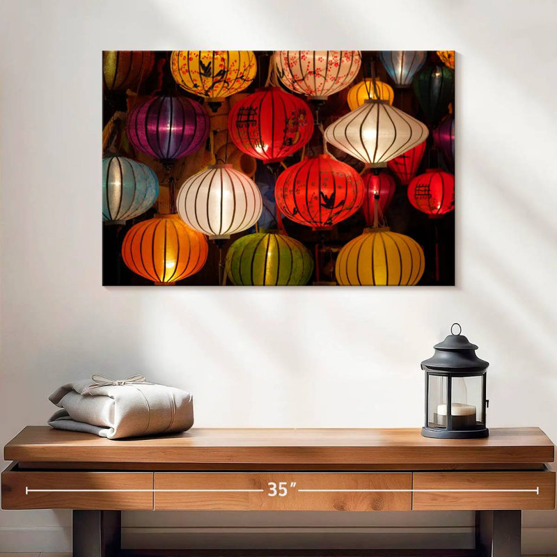 Kerner Colorful Silk Lanterns, 16" H x 24" W