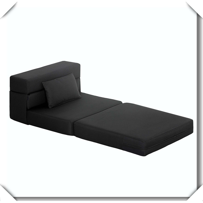 Fauteuil-lit pliant avec canapé-lit en lin, Noir