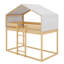 Lit simple superposé en bois avec tente-1547540380