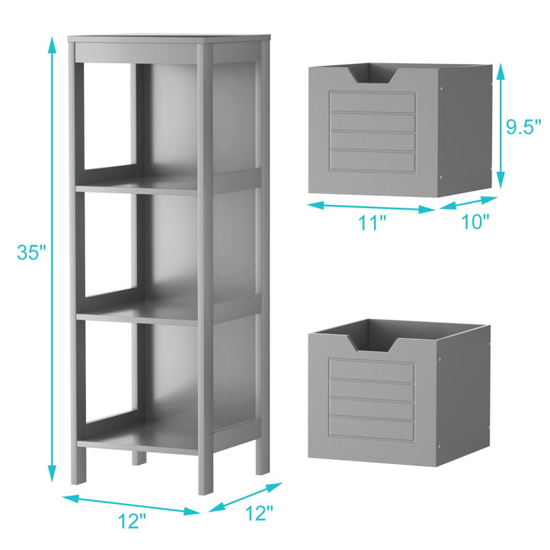 Armoire à linge autoportante Jaydem, gris
