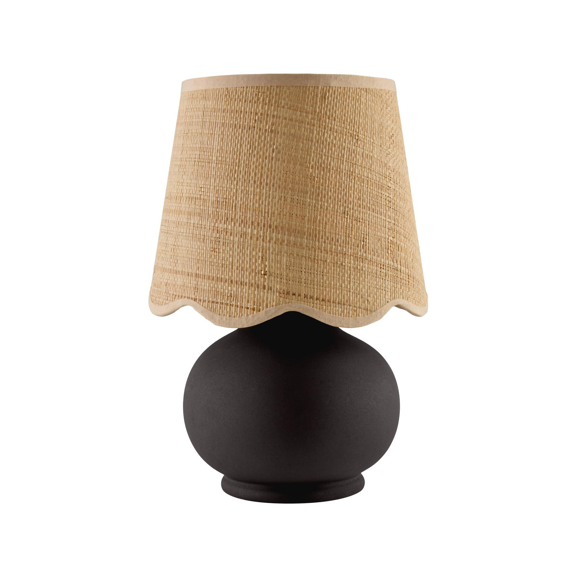 Momsen Scallop Shade Matte Lamp, Natural, Black, 13"H x 8"W x 8"D