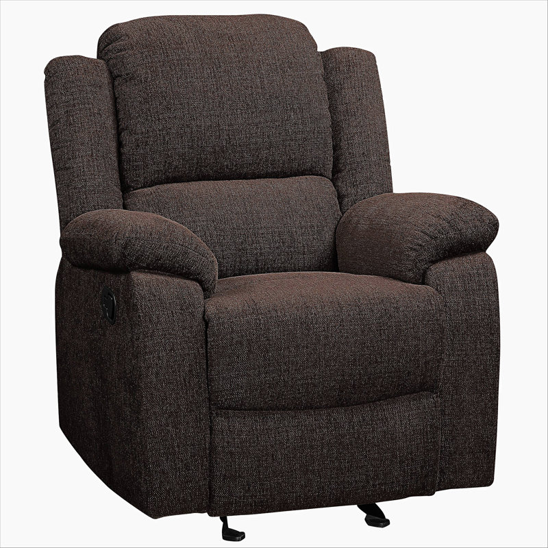 Madden Upholstered Glider Recliner in Brown