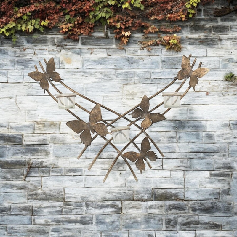 Metal Wall Wall Sconce, 3 Candles, 39 cm H x 55 cm W x 8 cm D