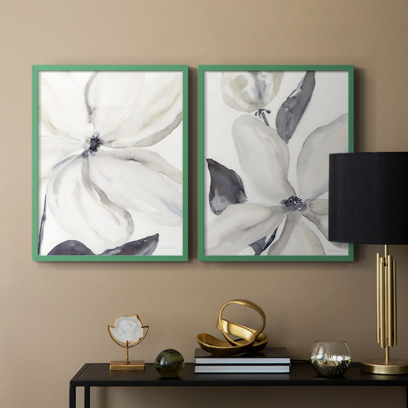 Reproduction encadrée Dayrise Bloom I-Premium - prête à être accrochée - aucun clou requis - aucun clou requis, Gris