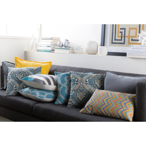 Geometric Pillow Cover, 22" H x 22" W x 0.25" D, Orange\Brown