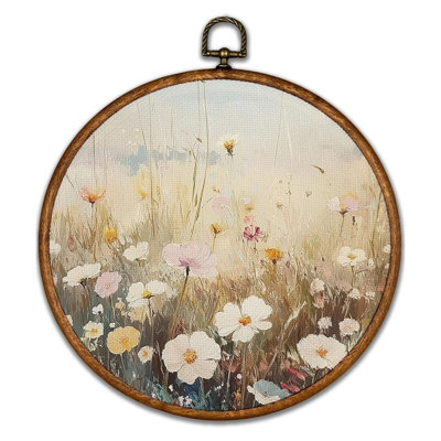 Art mural rétro avec fleurs sauvages