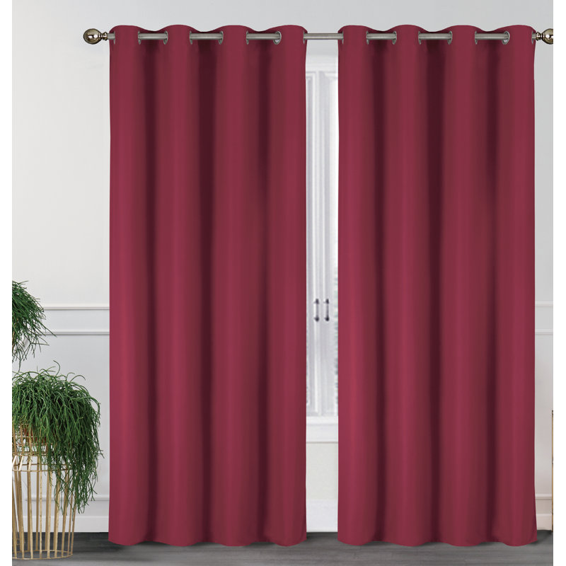 Paire de rideaux occultant avec œillets 54 po x 84 po, Bourgogne, L 54 po x L 84 po