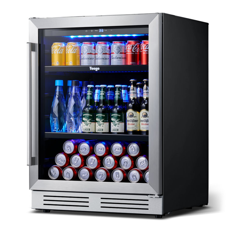 Yeego 24'' Built-in Beverage Refrigerator Beer Fridge Drink Cooler Max 140 Cans