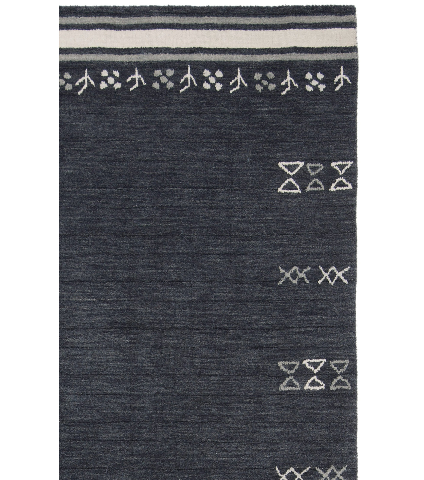 Santiago Charcoal Handmade Wool Geometric Rug, Square 6'