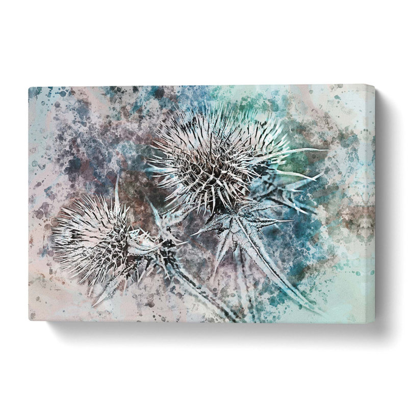 Thistle Flower in Abstract - Wrapped Canvas, 40 cm H x 60 cm W