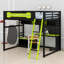Lit mezzanine en bois avec bureau-879620465