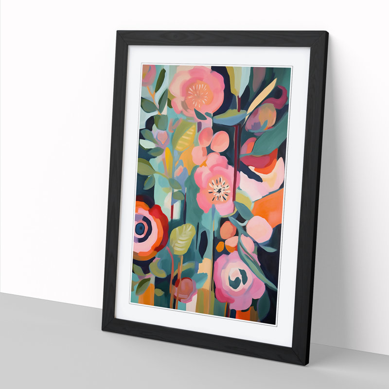 Modern Flowers Orphism Vol.10 - Framed Print, Black, 34cm H x 25cm W x 2cm D