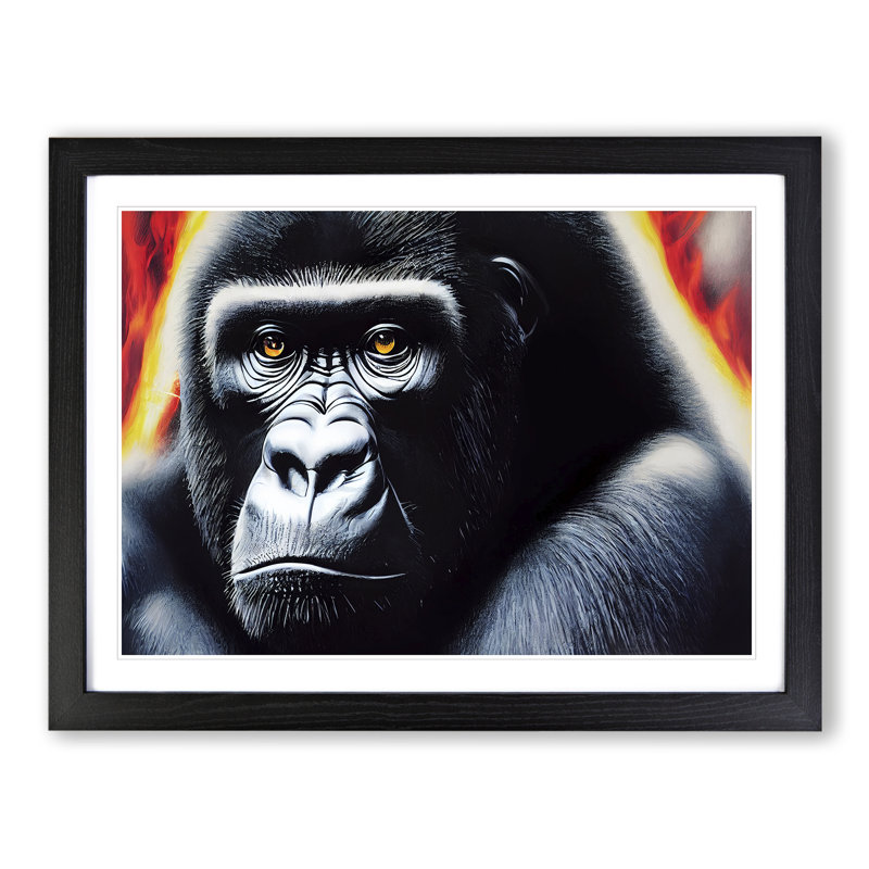 Unique Gorilla - Framed Print, Black, 25cm H x 34cm W x 2cm D