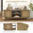Ebern Designs Tv Stand For Tv Up To 55 Inch Television Cabinet With 2 Open Shelves Sliding Doors