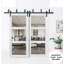 Portes de grange en verre transparent Lucia avec ensemble de quincaillerie d'installation-51703758