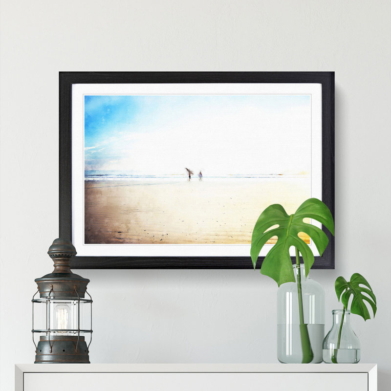 Heading to the Surf - Picture Frame Painting Print, 33cm H x 45cm W x 2cm D, Black Framed