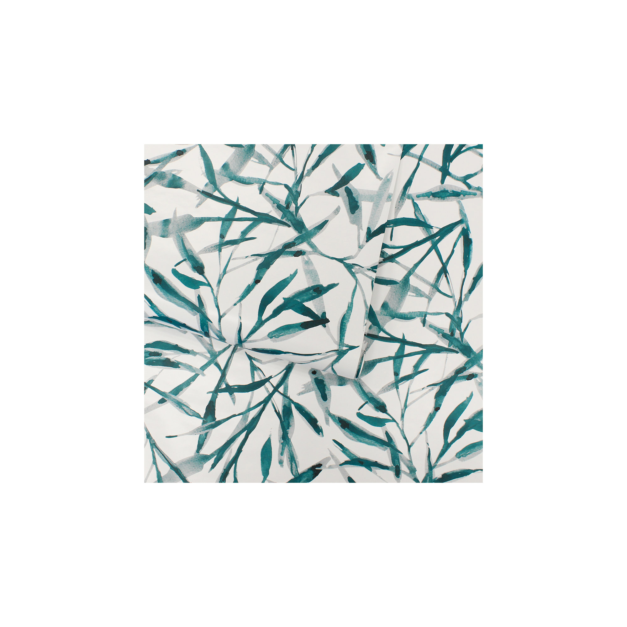 Watercolor Leaves Peel and Stick Wallpaper, Green