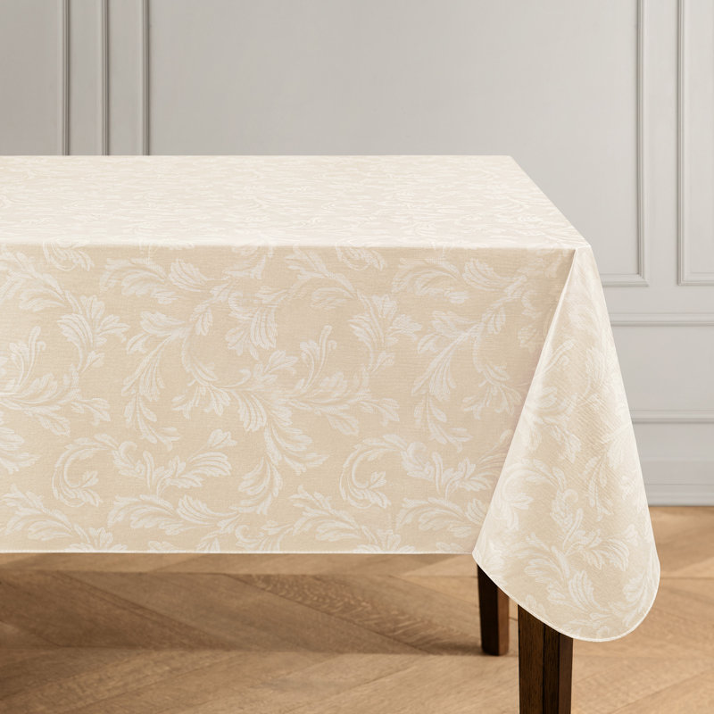 Nappe en vinyle Camile, Ivoire, 70 po x 52 po