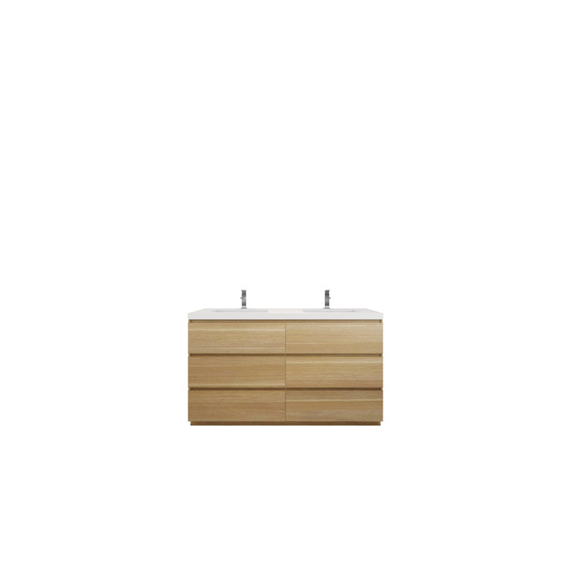 Ensemble de meuble-lavabo double 59 po Chelsei, Chêne Coburg