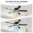 52" Crystal Ceiling Fan with Dimmable 3CCT Integrated LED Light and Remote Control