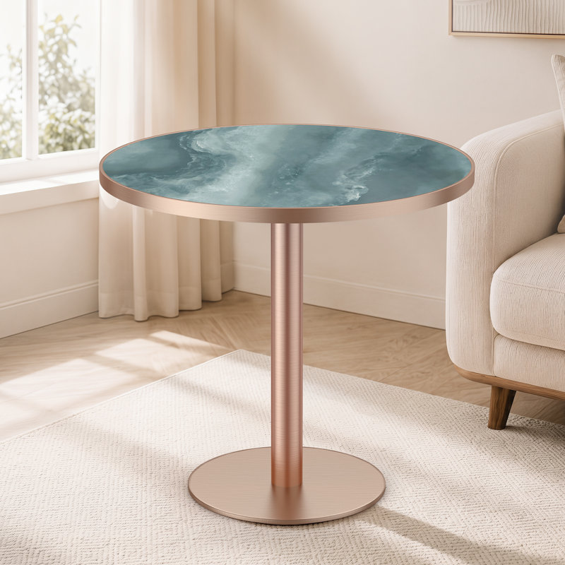 Table de salle à manger moderne moderne de 31,5 pouces avec plateau en pierre frittée Helman