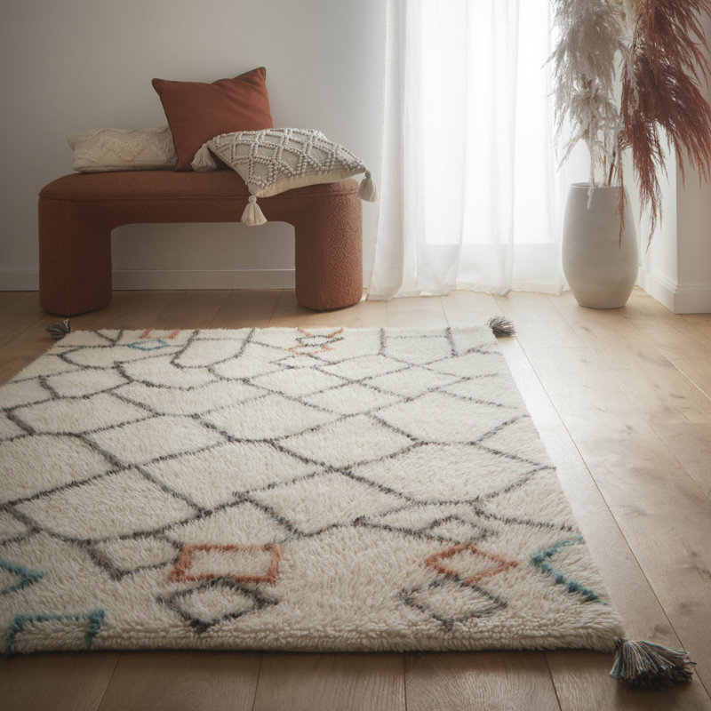 Abstract Wool Machine Tufted Area Rug, Rectangle 200 x 290 cm