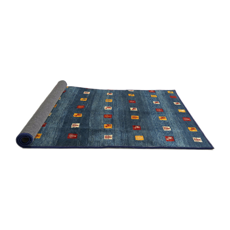 Tapis abstrait bleu, Rond 5 pi