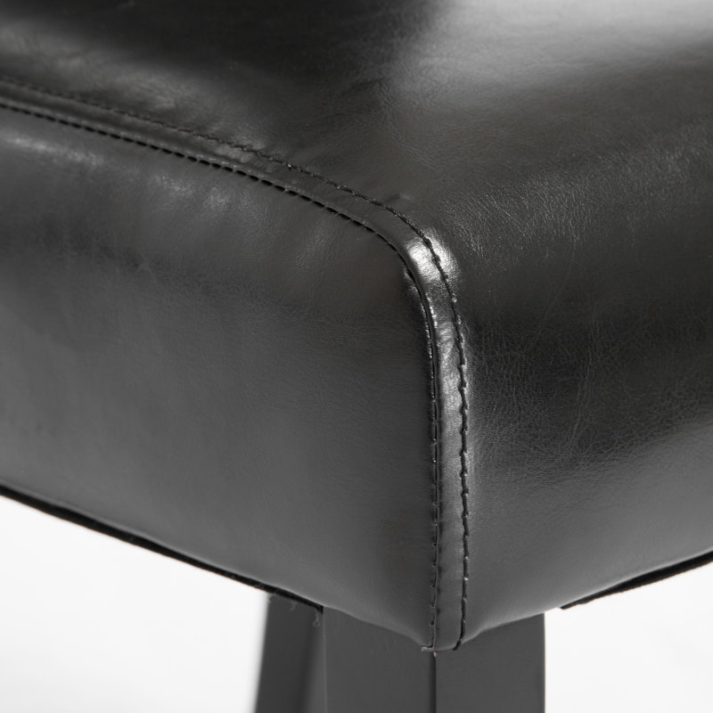Licha 18.55'' H Faux Leather Upholstered Dining Chair, Black