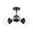 3 - Light Modern Clear Glass Shade Sputnik Semi Flush Mount-123043397