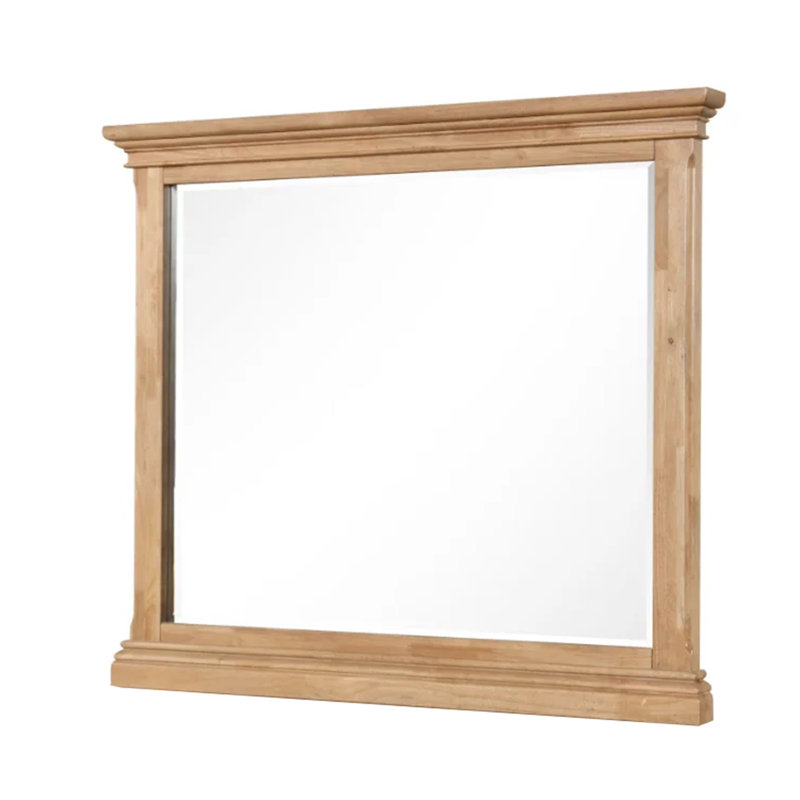 Miroir de commode Lexa, verre biseauté, brun chêne naturel 38 x 44