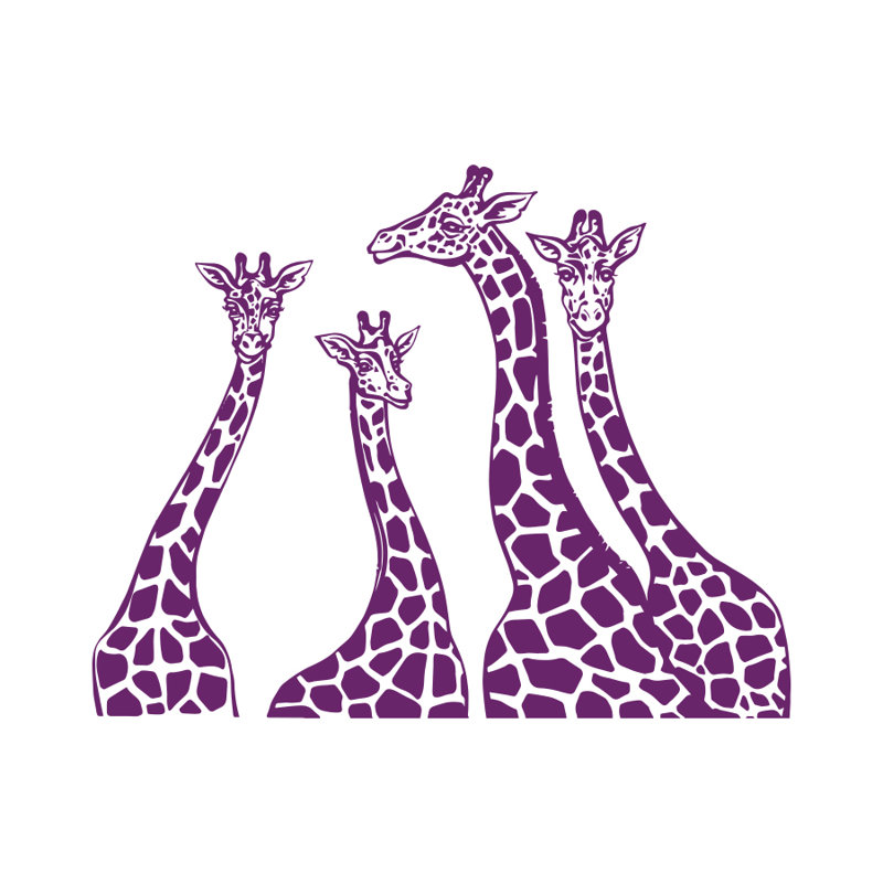 Adhésif décoratif famille girafe, Violet