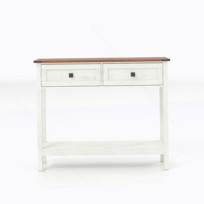 Farmhouse Style Console Table With Two Drawers And Bottom Storage Shelf, Ideal For Entryway, Hallway, Living Room Or Bedroom Decor