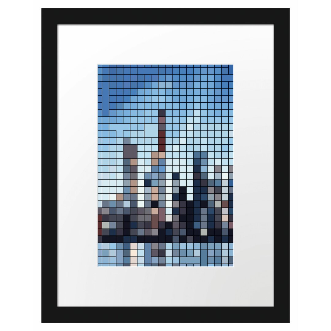 Gerahmtes Poster New York Pixel Skyline