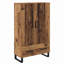  Highboard Black Oak 69.5 X 30 X 115 Cm Engineered Wood-2098400285
