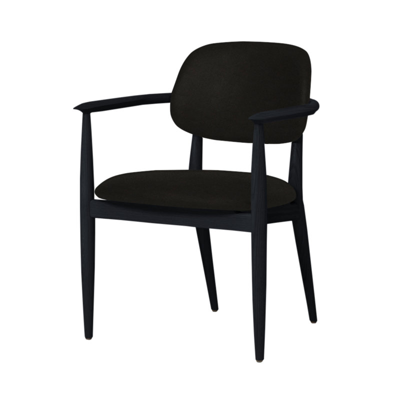 Chaise Slow de Space Copenhagen, Chêne noir, Nouveau gris anthracite Newcastle 1365