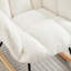 Chaise berçante en tissu, structure en métal, conception ergonomique pour le confort dans la maison et la chambre à coucher, blanc, limite de poids de 300 lb-1546456123
