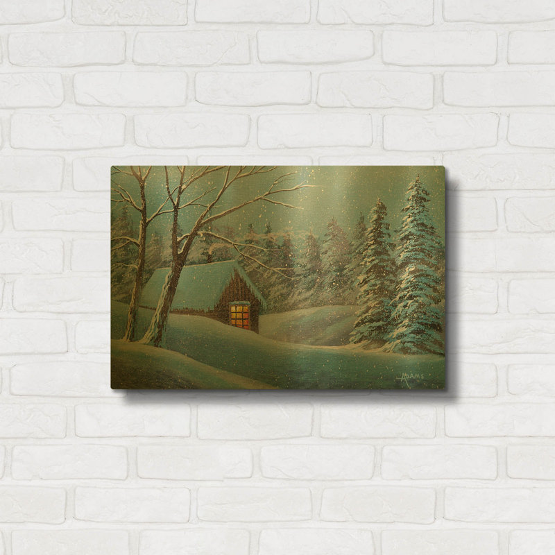 « Enfermé par la neige » de Gary Adams, tableau mural en métal doré, 61 x 41 cm, 24 po x 16 po