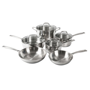 Othello CH-SSCO6 10-Piece Tri-ply Stainless Steel Pots and Pans Cookware Set, Silver
