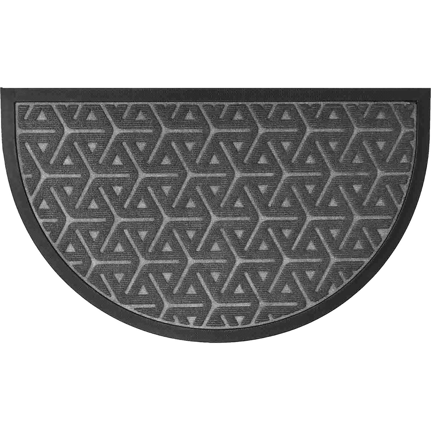 Evideco Outdoor Runner Mat Scraper Front Door Mat PVC Non-Slip Backing 48x18 Black