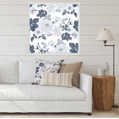 «White Roses In Shades Of Gray I», impression sur toile